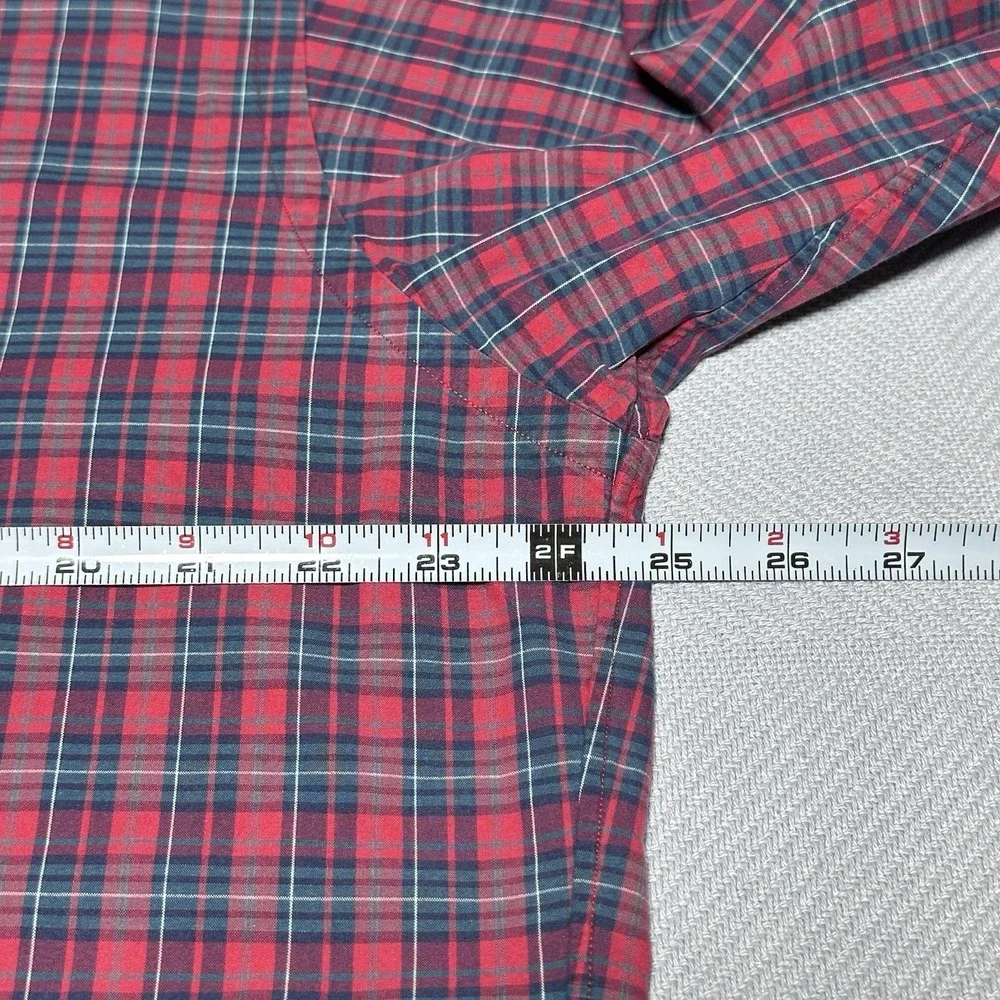 Ralph Lauren Blake Red Tartan Plaid Two-Ply Cotton Button Down Shirt Size Medium